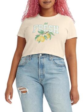 T-Shirt Levis Jordie Crop Limones Rosa Per Donna