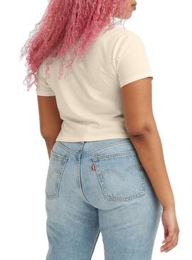 T-Shirt Levis Jordie Crop Limones Rosa Per Donna