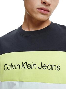 T-Shirt Calvin Klein Colorblock Per Uomo