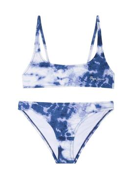 Bikini Pepe Jeans Firenze Tie Dye Blu Per Bambina