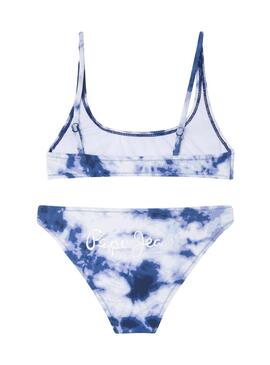Bikini Pepe Jeans Firenze Tie Dye Blu Per Bambina