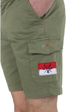 Bermuda El Pulpo Patch Cargo Verde Uomo