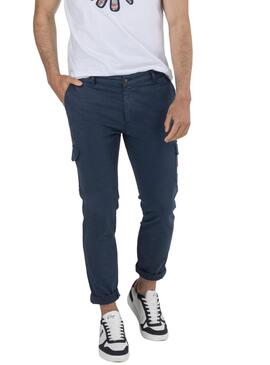 Pantaloni El Pulpo Patch Cargo Blu Navy Uomo