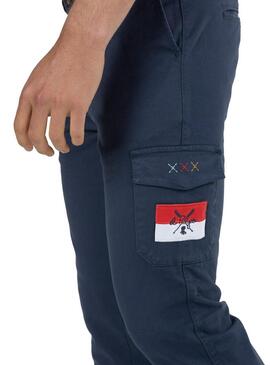 Pantaloni El Pulpo Patch Cargo Blu Navy Uomo