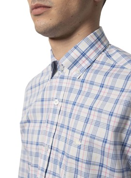 Camicia Klout Madras Bianco per Uomo