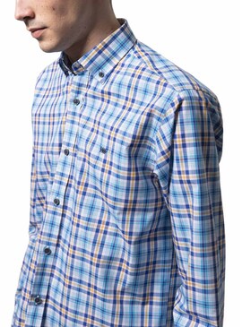 Camicia Klout Madras Blu per Uomo