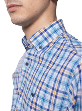 Camicia Klout Madras Blu per Uomo