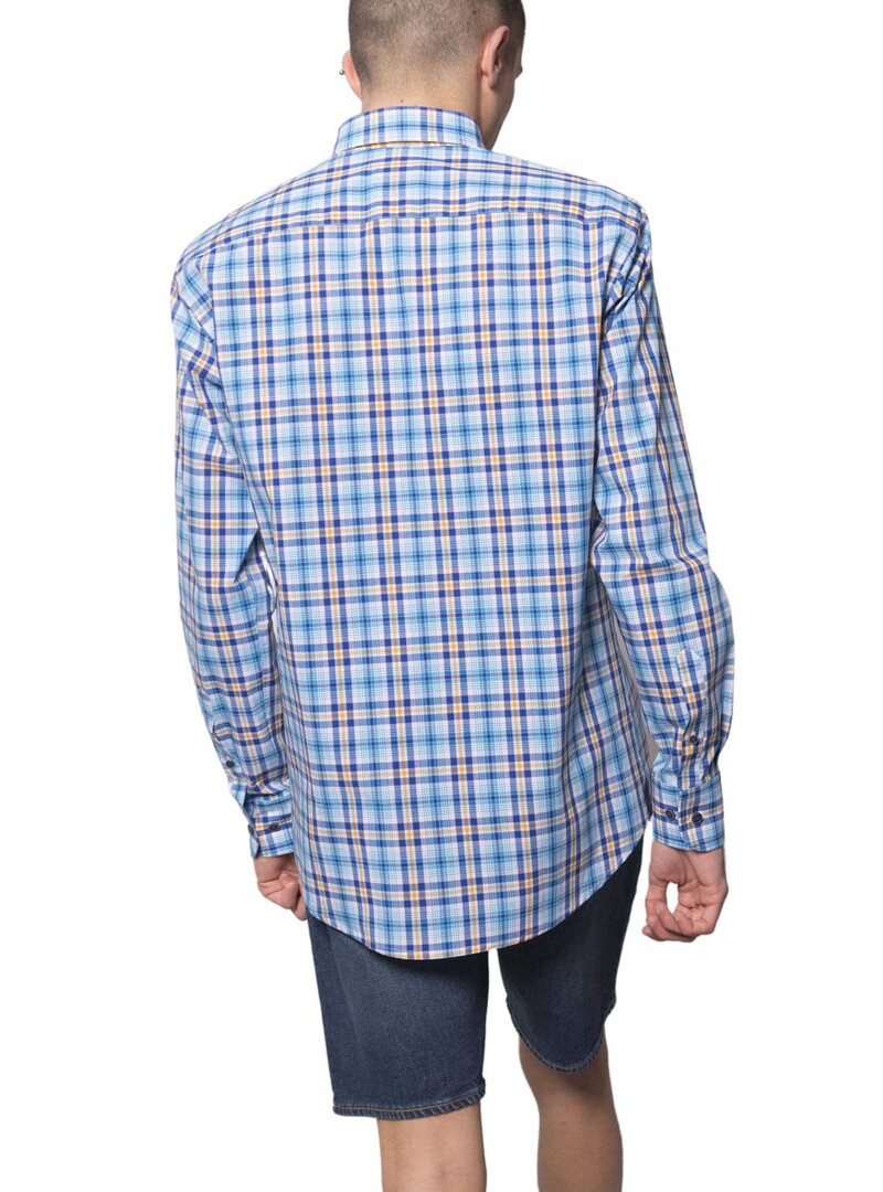 Camicia Klout Madras Blu per Uomo