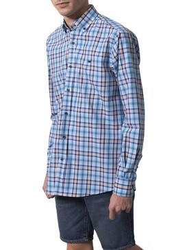 Camicia Klout Madras Blu per Uomo