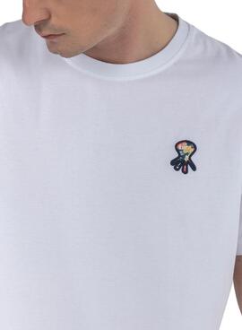 T-Shirt El Pulpo Preppy Flower Bianco per Uomo