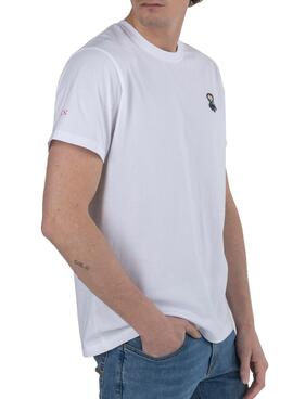 T-Shirt El Pulpo Preppy Flower Bianco per Uomo
