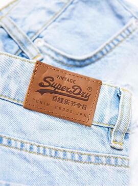 Short Superdry Eliza Light Denim Donna