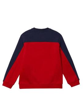 Felpa Lacoste Colorblock Rosso e Blu Navy Bambino