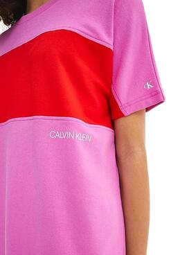 Vestito Calvin Klein Colorblock Rosa per Bambina