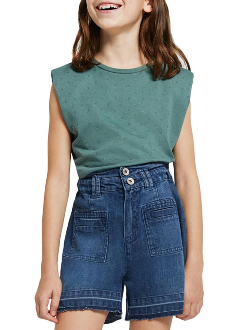 Short Jeans Mayoral Tasche Blu  Scuro Bambina