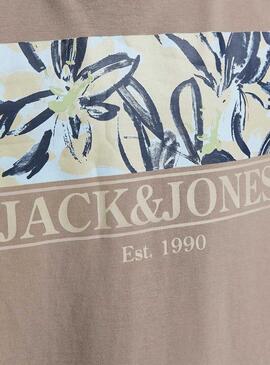 T-Shirt Jack & Jones Flower Beige per Bambino