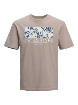 T-Shirt Jack & Jones Flower Beige per Bambino