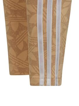 Leggings Adidas Originals Logos Beige per Bambina