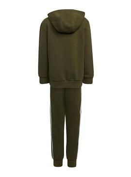 Set Adidas Felpa e Pantaloni Verde Bambini