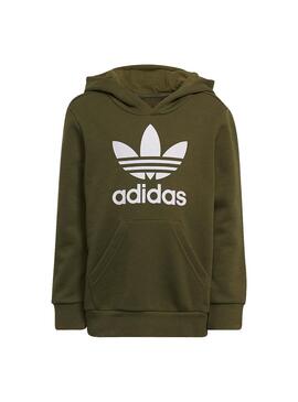 Set Adidas Felpa e Pantaloni Verde Bambini