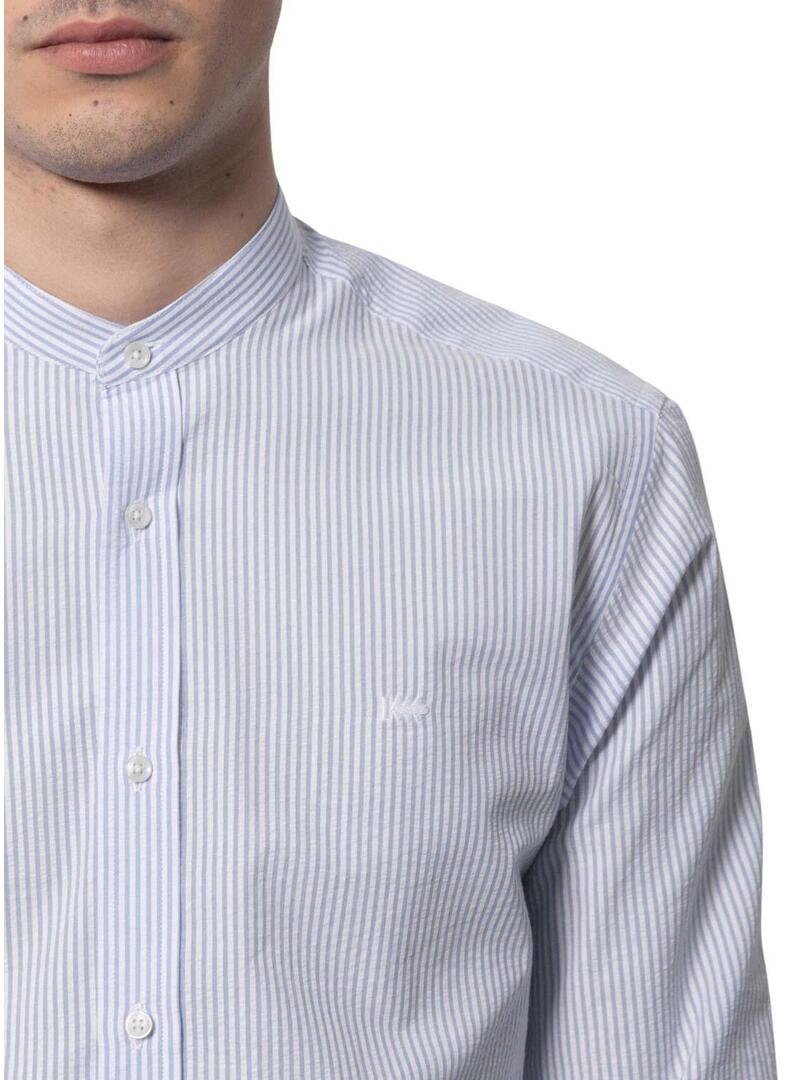 Camicia Klout Polera MilStrisce Blu y Bianco Uomo