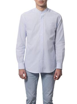 Camicia Klout Polera MilStrisce Blu y Bianco Uomo