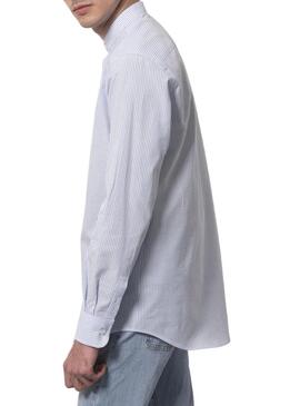 Camicia Klout Polera MilStrisce Blu y Bianco Uomo