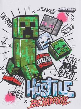 T-Shirt Name It x Minecraft Bianco per Bambino