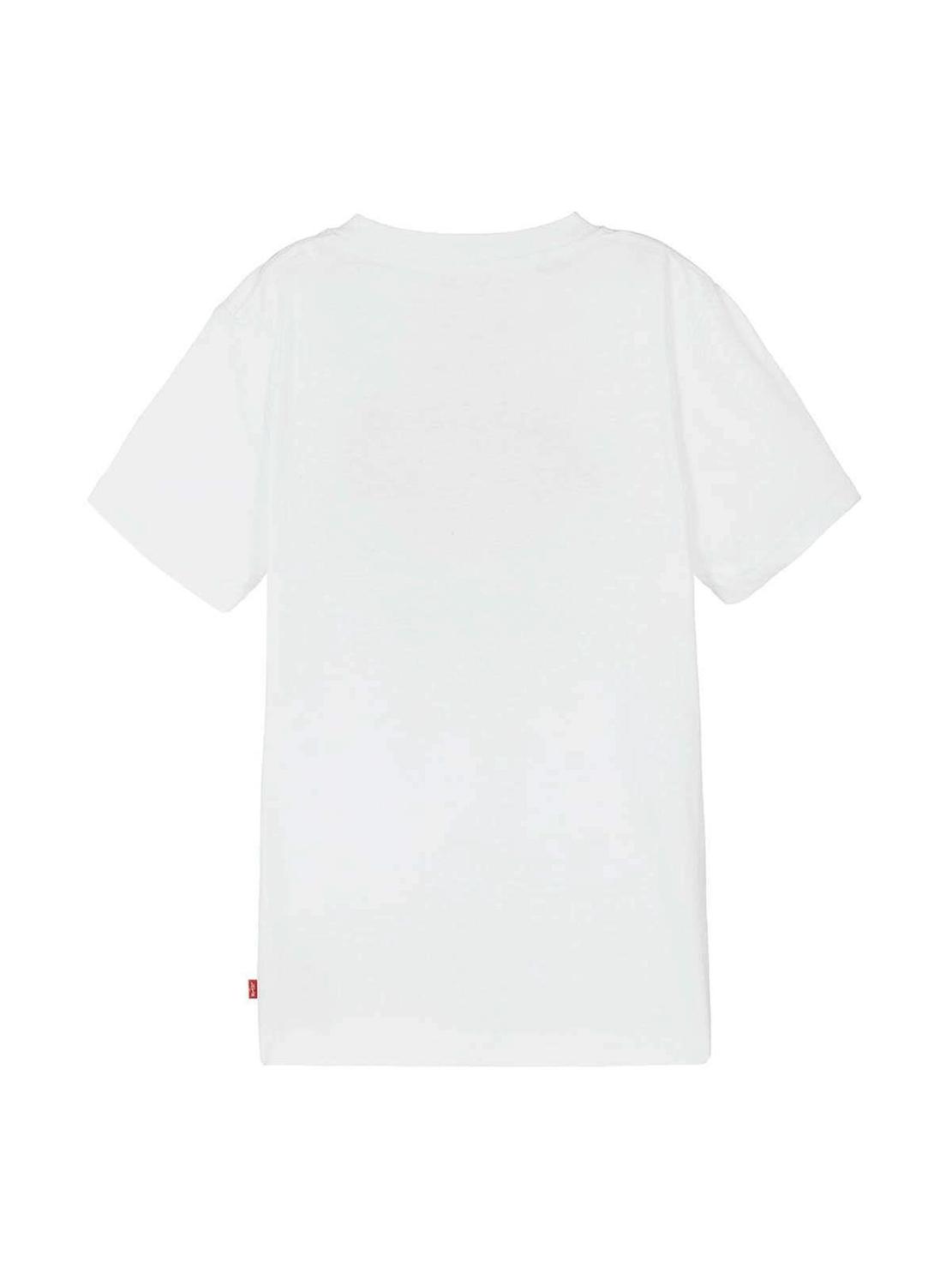 T-Shirt Levis Batwing Spray Bianco per Bambino