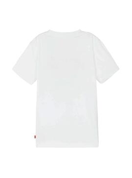 T-Shirt Levis Batwing Spray Bianco per Bambino