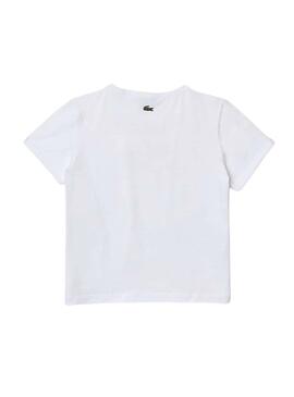 T-Shirt Lacoste Logo Colorido Bianco Bambina