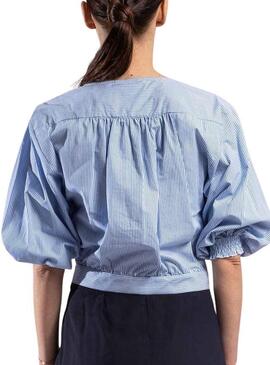 Camicia Naf Naf Strisce Blu per Donna