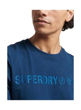 T-Shirt Superdry Logo Vintage Corp Blu Royal Uomo