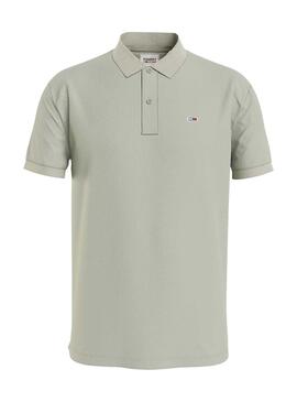 Polo Tommy Jeans Solid Stretch Verde per Uomo