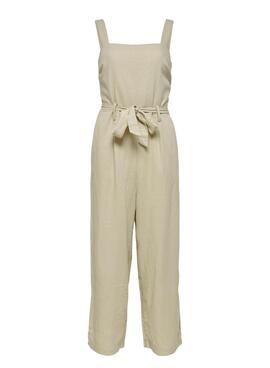 Jumpsuit Only Misto Lino Beige per Donna