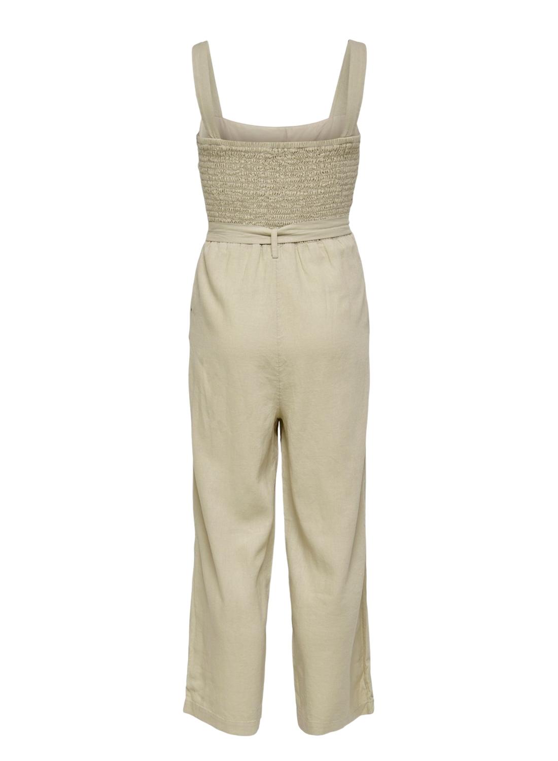 Jumpsuit Only Misto Lino Beige per Donna