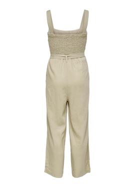 Jumpsuit Only Misto Lino Beige per Donna