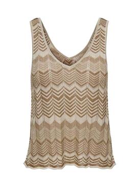 Top Only Lanica Beige Stampa per Donna