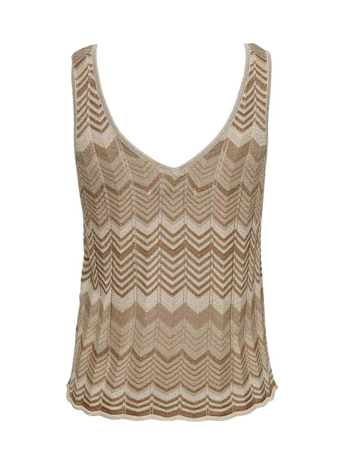 Top Only Lanica Beige Stampa per Donna
