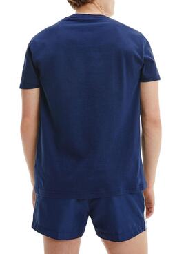 Costume Da Bagno Calvin Klein Drawstring Blu Navy per Uomo