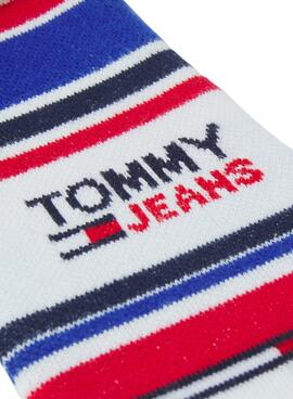 Calzini Tommy Jeans Invisibili Strisce Multi Blu