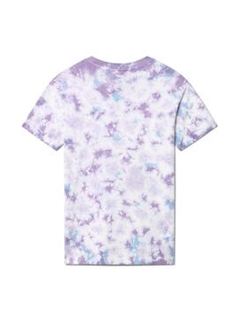 T-Shirt Napapijri Tie Dye viola e Bianco Uomo