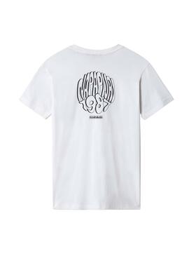 T-Shirt Napapijri Plan Bianco per Uomo