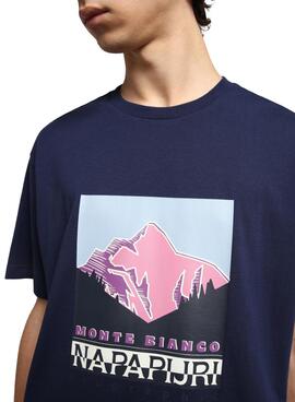 T-Shirt Napapijri Quintino Blu Navy Uomo e Donna