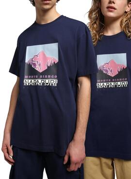 T-Shirt Napapijri Quintino Blu Navy Uomo e Donna