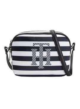 Borsa A Tracolla Tommy Hilfiger Strisce Blu Navy per Donna
