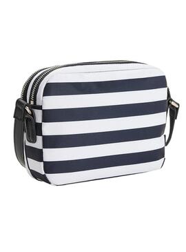 Borsa A Tracolla Tommy Hilfiger Strisce Blu Navy per Donna