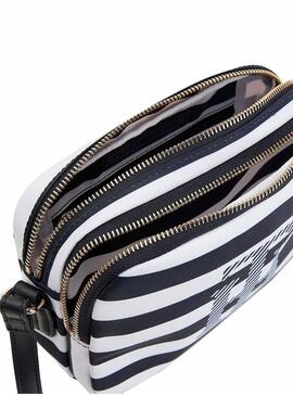 Borsa A Tracolla Tommy Hilfiger Strisce Blu Navy per Donna