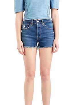 Short Jeans Levis 501 Original Blu per Donna