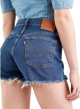 Short Jeans Levis 501 Original Blu per Donna